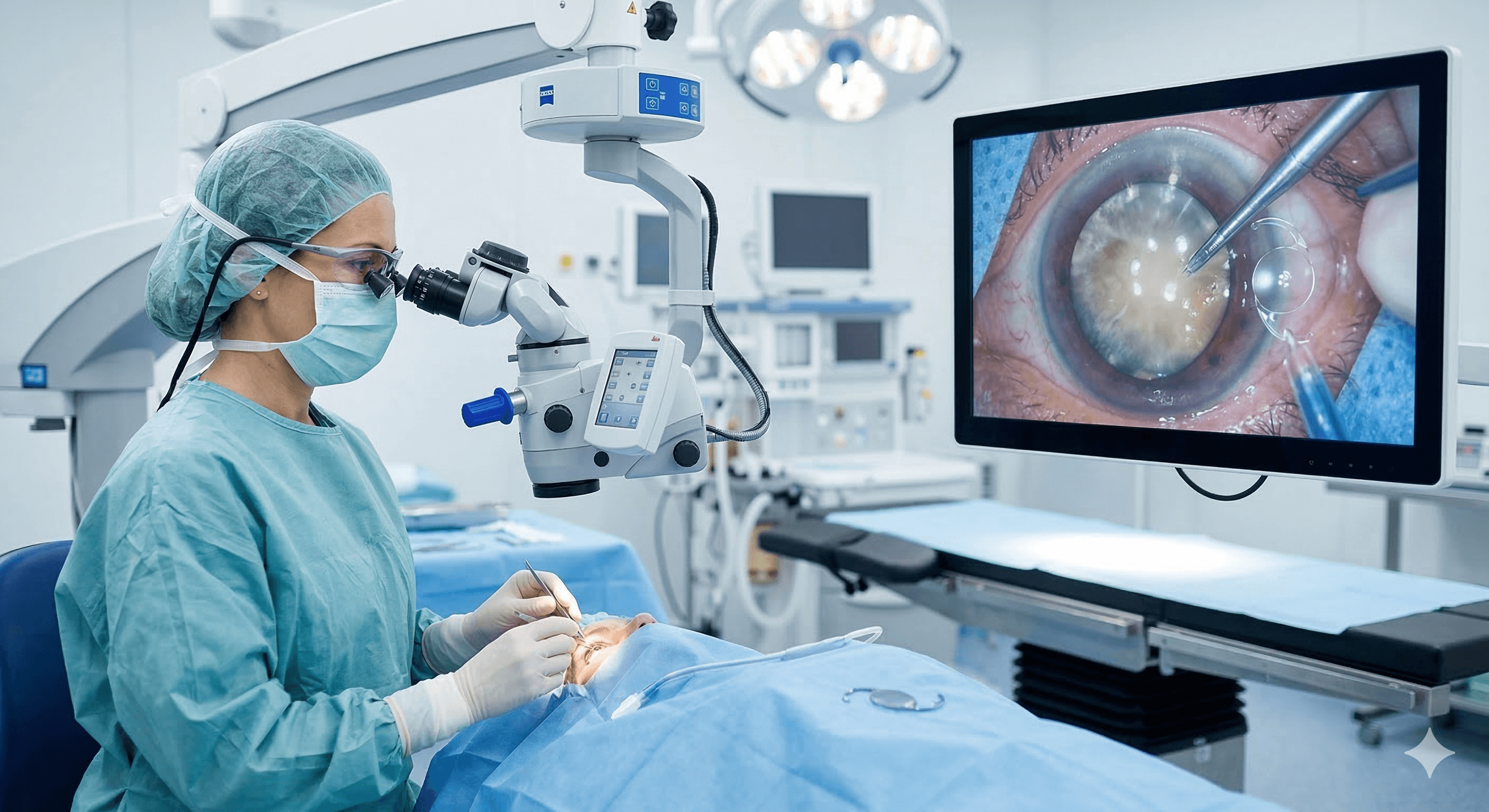 Cirugía de catarata técnica extracapsular (lente intraocular monofocal)