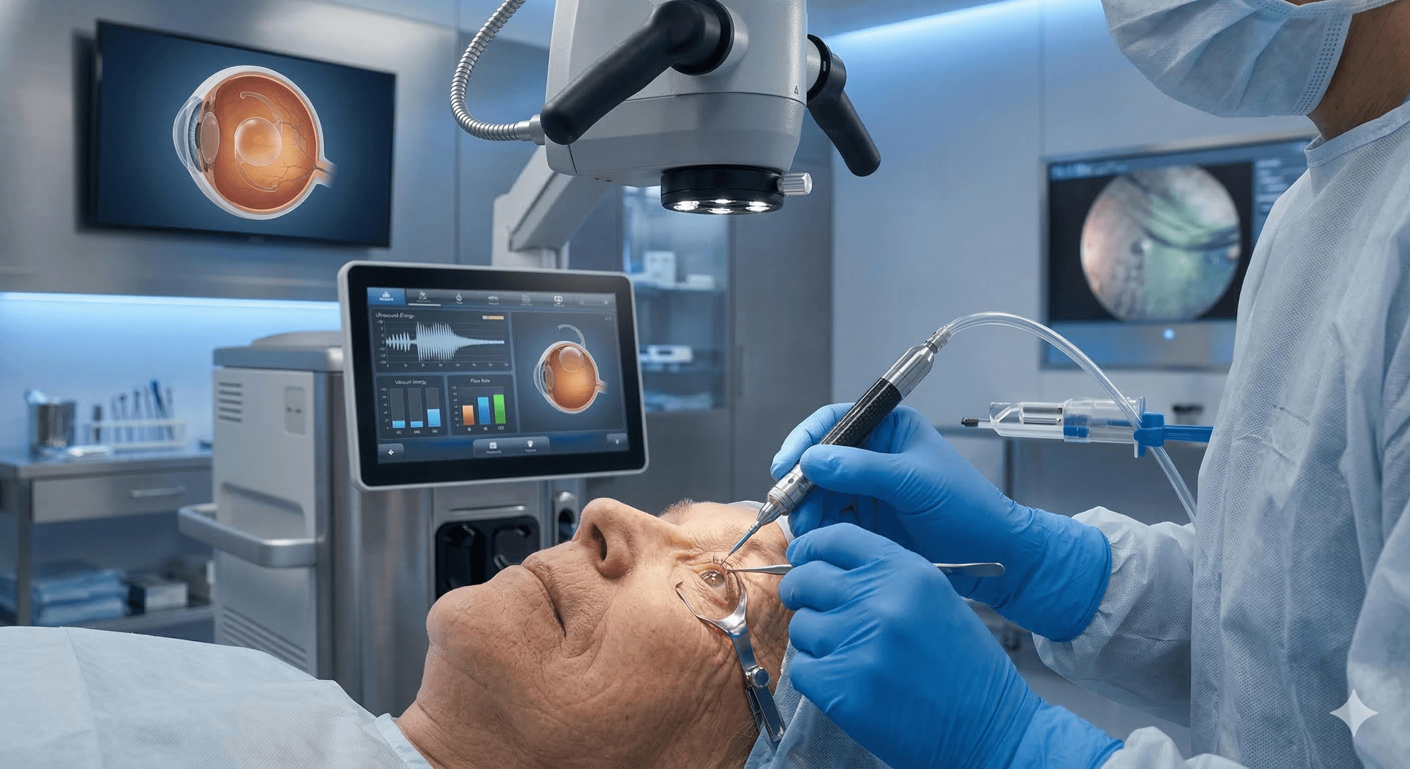 Cirugía de catarata técnica de facoemulsificación (lente intraocular monofocal)