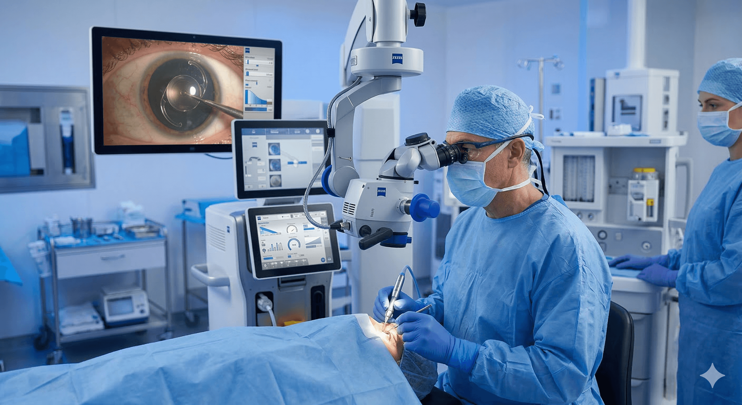 Cirugía de catarata técnica de facoemulsificación (lente intraocular de foco extendido)