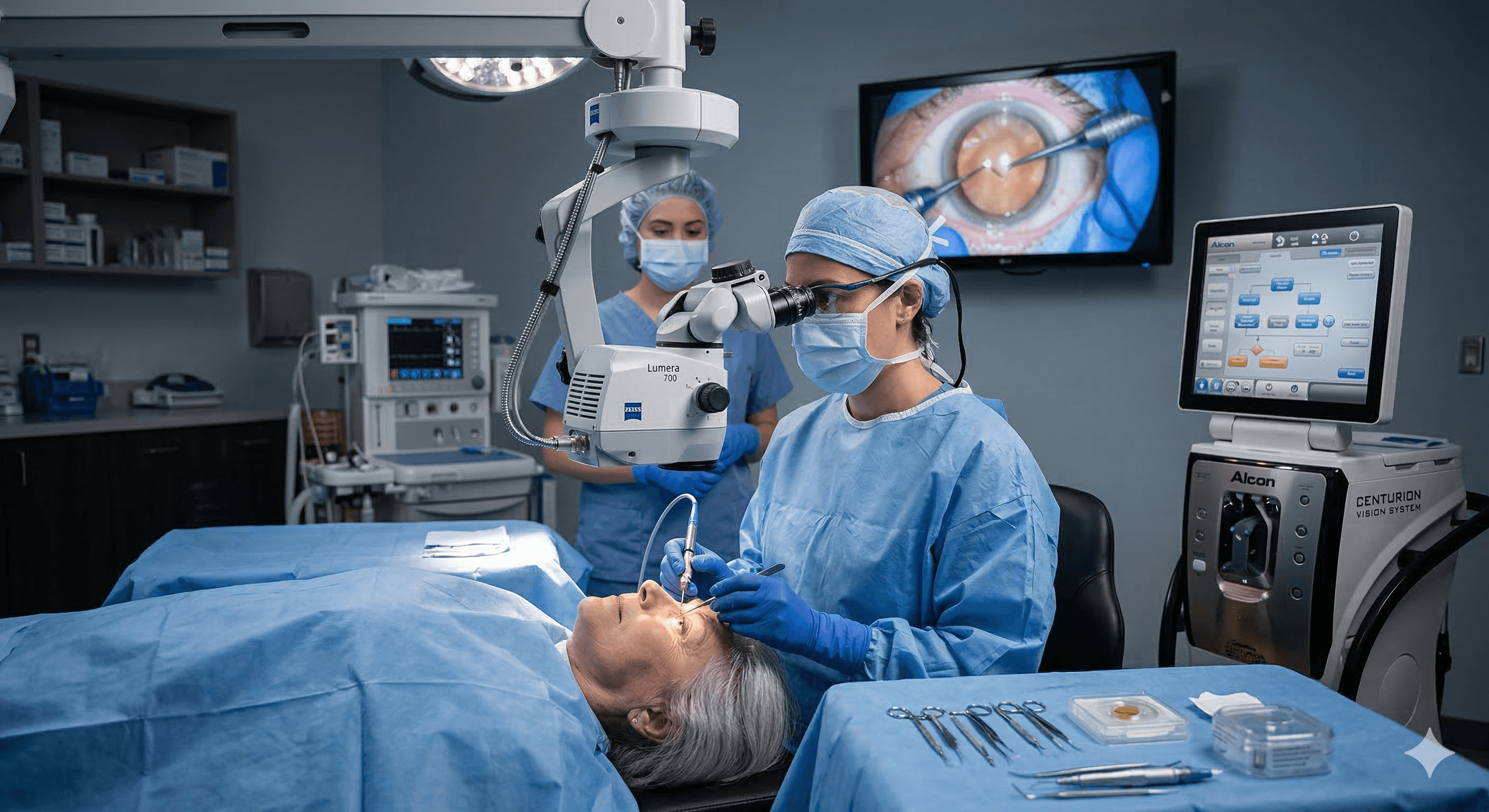 Cirugía de catarata técnica de facoemulsificación (lente intraocular multifocal)